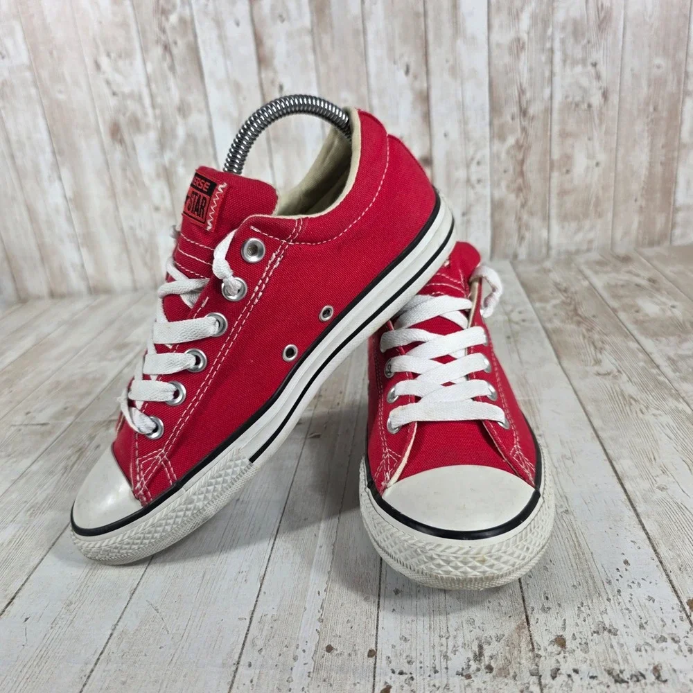 Converse All Star Junior Red Low Top‎ Canvas Sneakers Shoes Size 5 Youth - Picture 5 of 8